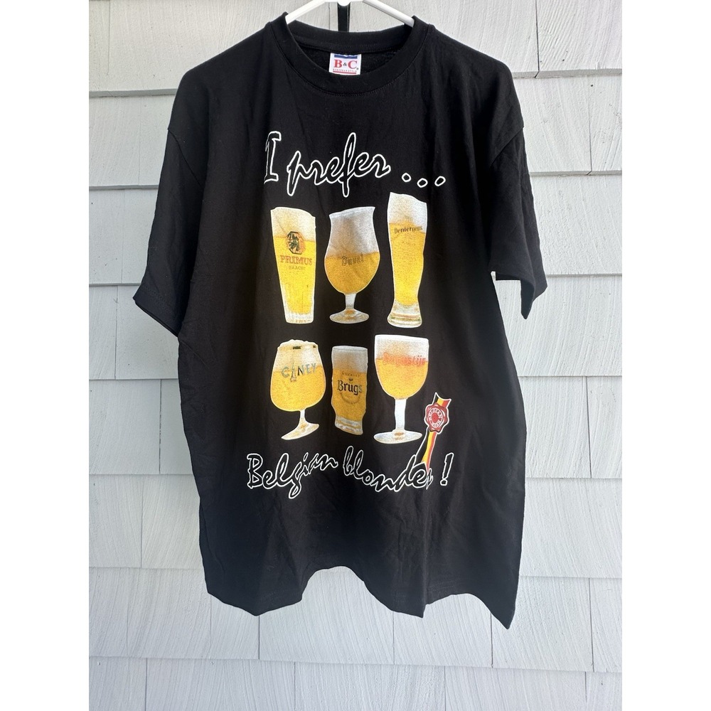 Vintage B&C Belgian Beer T Shirt M I Prefer Belgian Blondes Graphic Tee